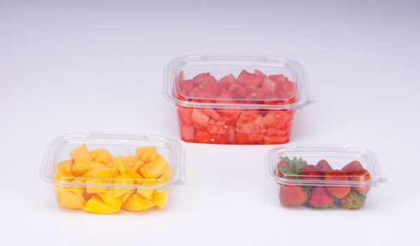 Saladier oval transparent avec couvercle charnière - 500 ml - Image 2