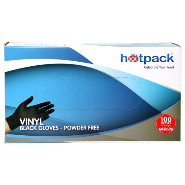 Gants vinyle noir non poudrés