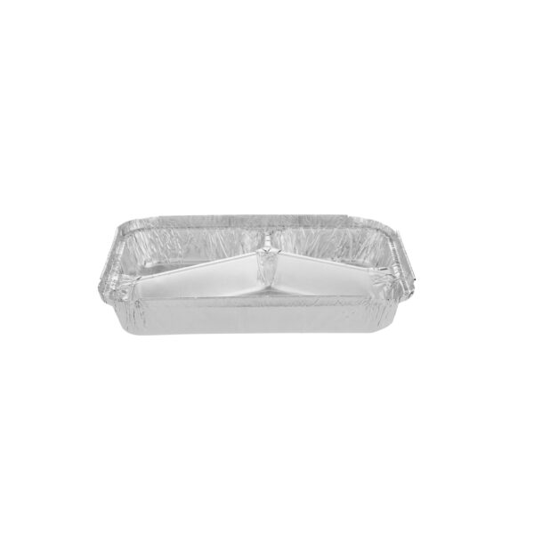 Barquette rectangulaire en aluminium - 3 compartiments - Image 2