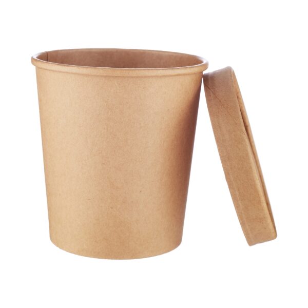 POT EN KRAFT AVEC COUVERCLE - 26oz - Image 3