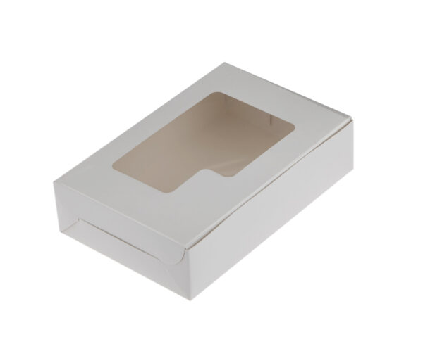 Boîte à gâteaux blanche avec fenêtre - 15x10 cm - Image 3