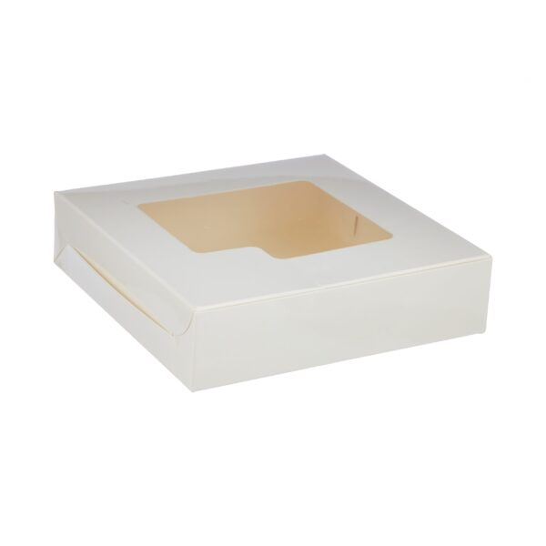 Boîte à gâteau blanche avec fenêtre - 15x15 cm - Image 3