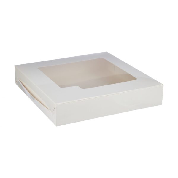 Boîte à gâteaux blanche avec fenêtre - 20x20 cm - Image 3