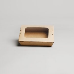 Boîte en kraft avec fenêtre - 18 cm