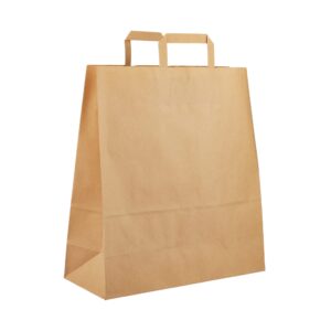 Sac en kraft à fond carré et à poignées plates