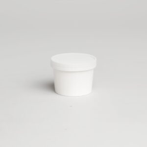 Pot en carton blanc avec couvercle - 12oz