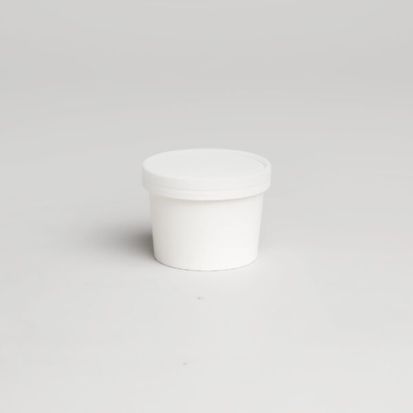 Pot en carton blanc avec couvercle - 12oz