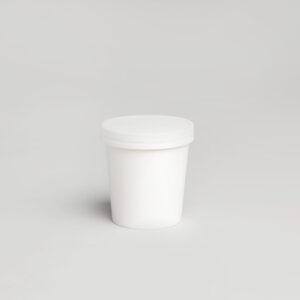 Pot en carton blanc avec couvercle - 16oz