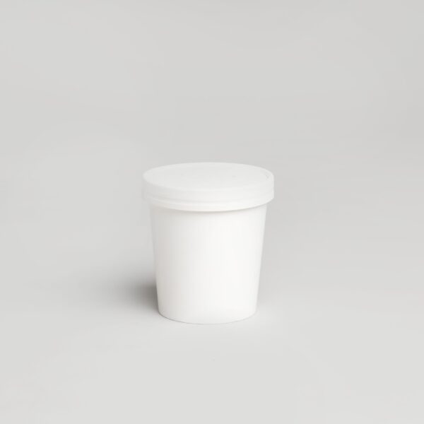 Pot en carton blanc avec couvercle - 16oz
