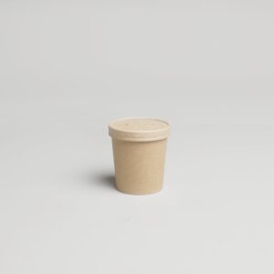 POT EN KRAFT AVEC COUVERCLE - 16oz