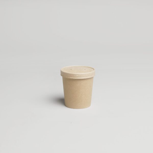 POT EN KRAFT AVEC COUVERCLE - 16oz
