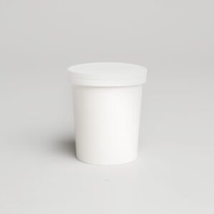 Pot en carton blanc avec couvercle - 26 oz
