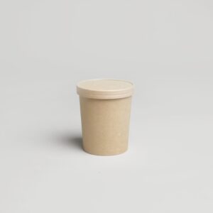 POT EN KRAFT AVEC COUVERCLE - 26oz