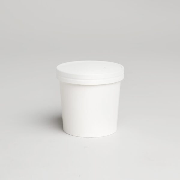 Pot en carton blanc avec couvercle - 32 oz