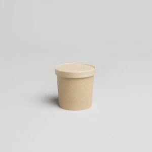 POT EN KRAFT AVEC COUVERCLE - 32oz