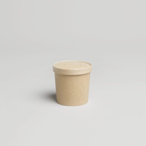 POT EN KRAFT AVEC COUVERCLE - 32oz
