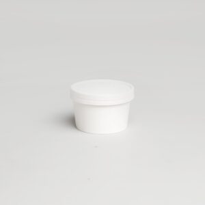 Pot en carton blanc avec couvercle - 8oz