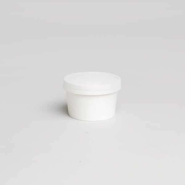 Pot en carton blanc avec couvercle - 8oz