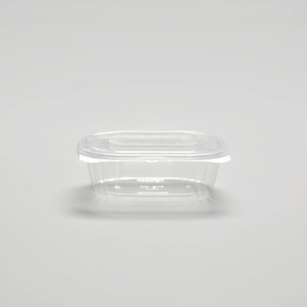 Saladier oval transparent avec couvercle charnière - 1000 ml