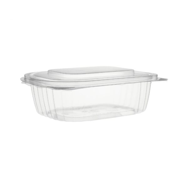 Saladier oval transparent avec couvercle charnière - 500 ml - Image 3