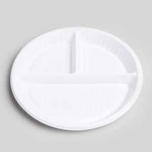 Assiette ronde blanche 3 compartiments
