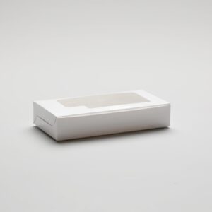 Boîte à gâteaux blanche avec fenêtre - 15x10 cm