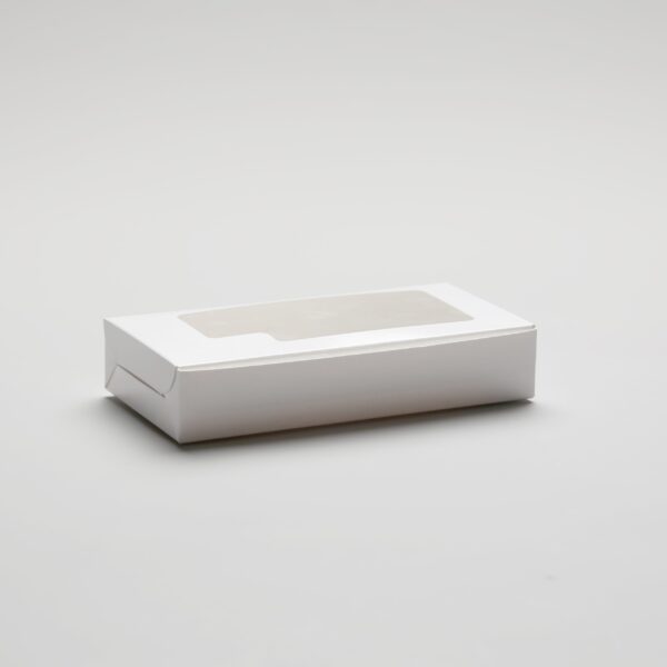 Boîte à gâteaux blanche avec fenêtre - 15x10 cm