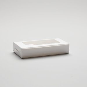 Boîte à gâteaux blanche avec fenêtre - 20x10 cm