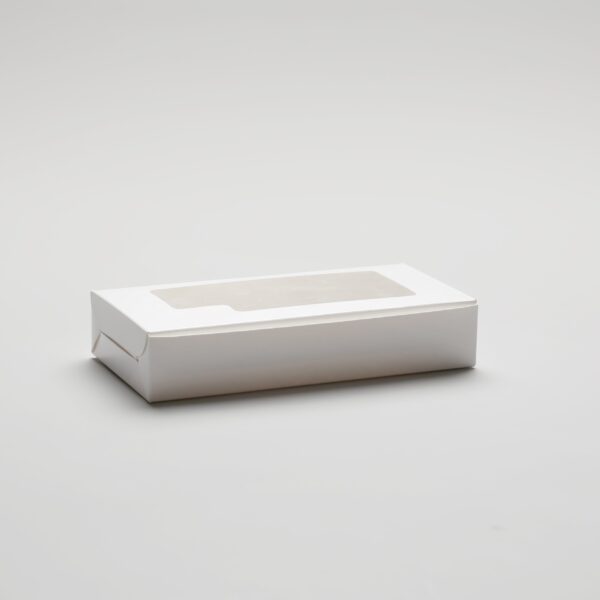 Boîte à gâteaux blanche avec fenêtre - 20x10 cm