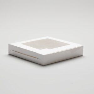 Boîte à gâteau blanche avec fenêtre - 15x15 cm