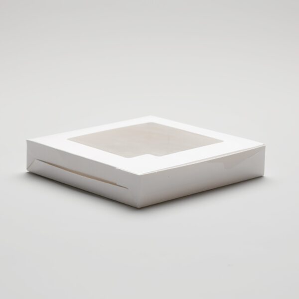 Boîte à gâteau blanche avec fenêtre - 15x15 cm