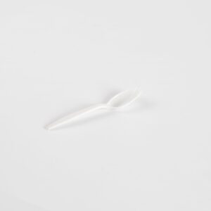 Cuillère-fourchette en plastique blanc