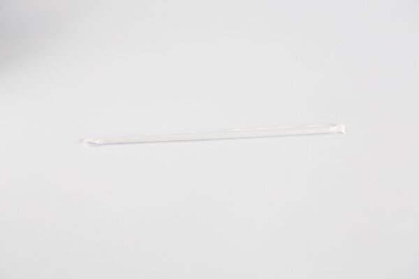 Paille blanche rayée coudée - Image 2