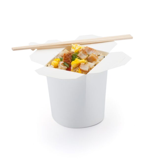 Pot conique en carton blanc - 26 oz - Image 2